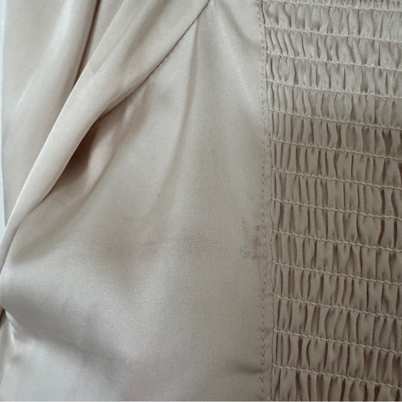 Dynamite Champagne Satin Blouse | US L - Picture 7 of 8